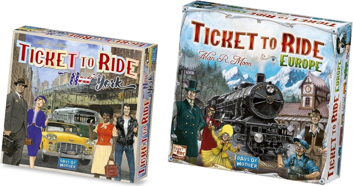 Ticket to Ride Spellenbundel - Bordspel - 2 stuks - Europa (Basisspel) & Uitbreiding New York