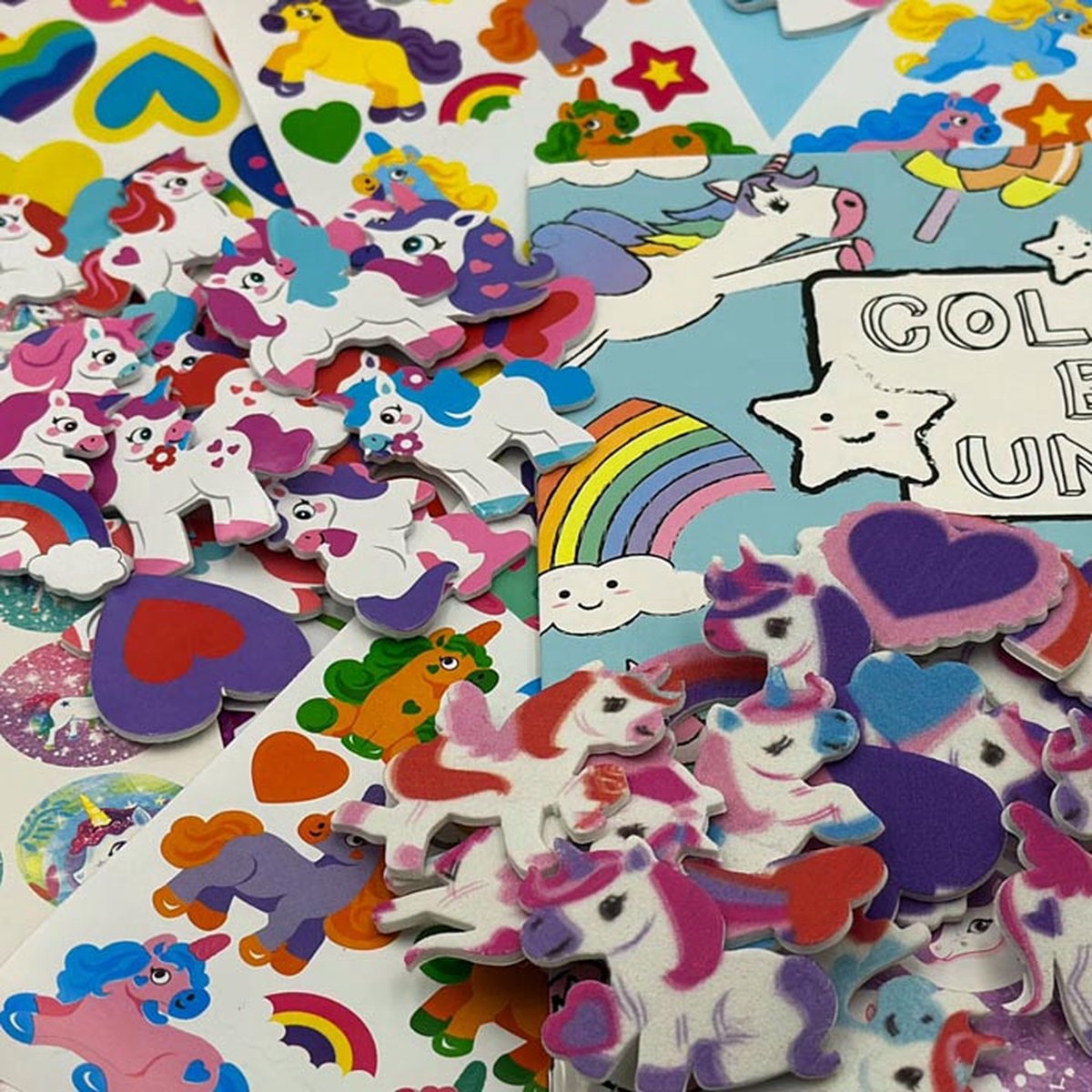 Stickerpakket Eenhoorn/Unicorns Groot - Stickers - Stickervellen - Foamstickers