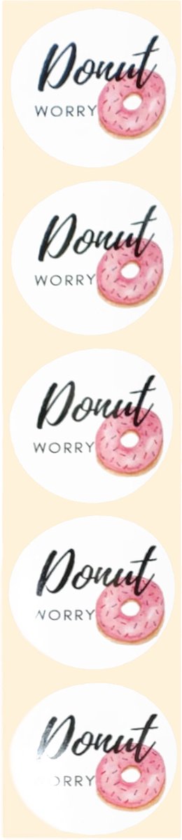 Stickers - Donut worry - Rond - 4cm - 100st. - DBLS024
