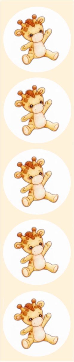 Stickers - Giraf - Rond - 4cm - 100st. - DBLS009