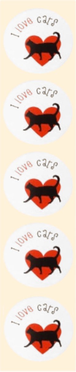 Stickers - I love cats - Rond - 4cm - 100st. - DBLS038