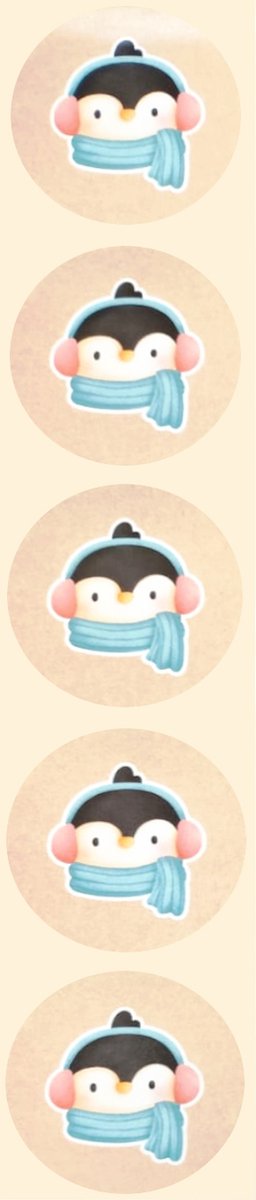 Stickers - Pinguïn met sjaal - Rond - 4cm - 100st. - DBLS033