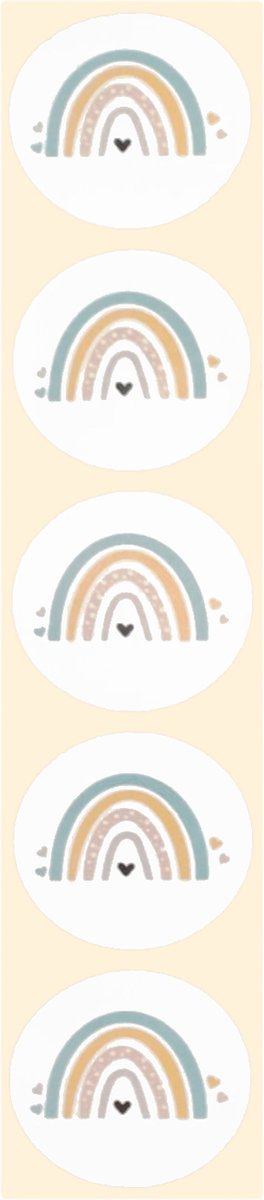 Stickers - Regenboog blauw - Rond - 4cm - 100st. - DBLS029