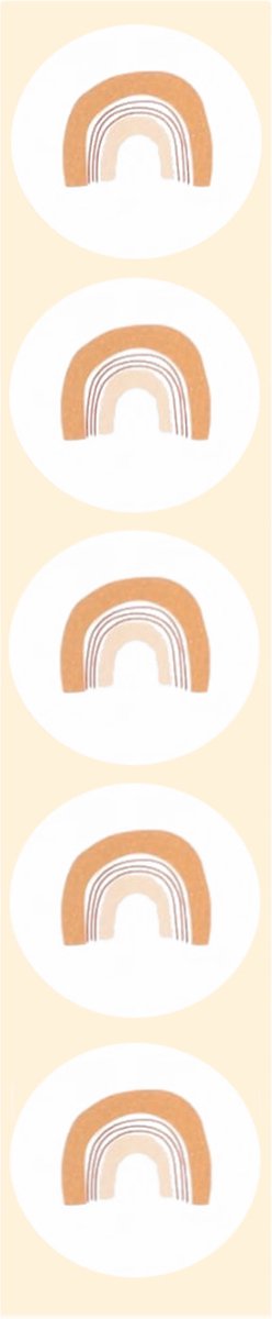 Stickers - Roze regenboog - Rond - 4cm - 100st. - DBLS003