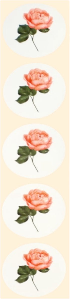 Stickers - Roze roos - Rond - 4cm - 100st. - DBLS008