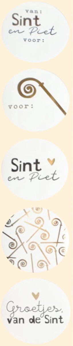 Stickers - Sint en piet mix - Rond - 4cm - 100st. - DBLS050