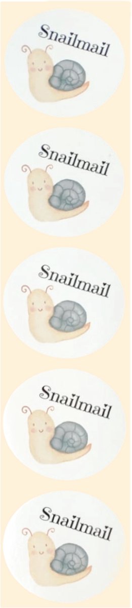 Stickers - Snailmail grijs - Rond - 4cm - 100st. - DBLS020