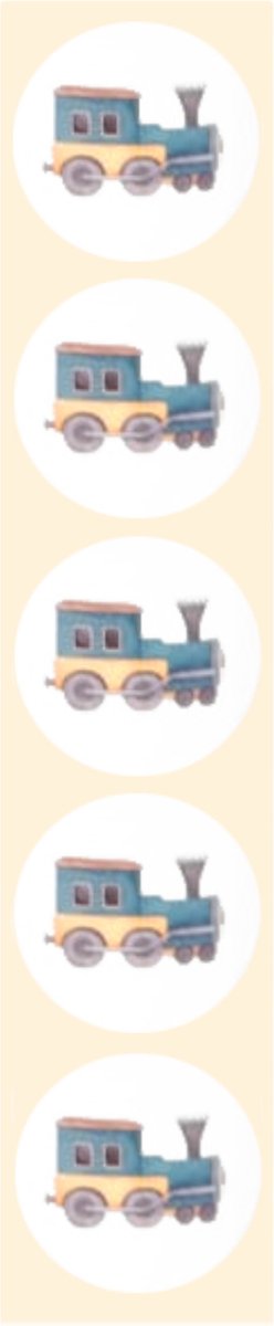 Stickers - Speelgoed trein - Rond - 4cm - 100st. - DBLS056