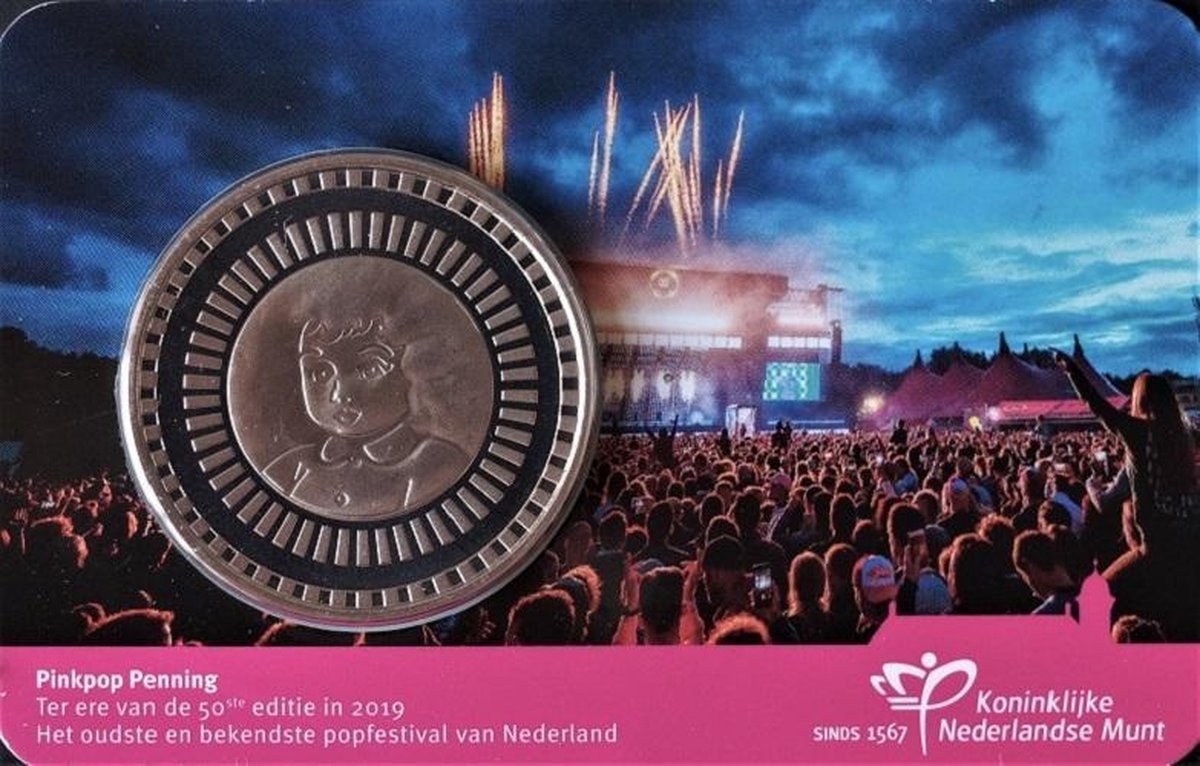 50 jaar Pinkpop Penning in coincard
