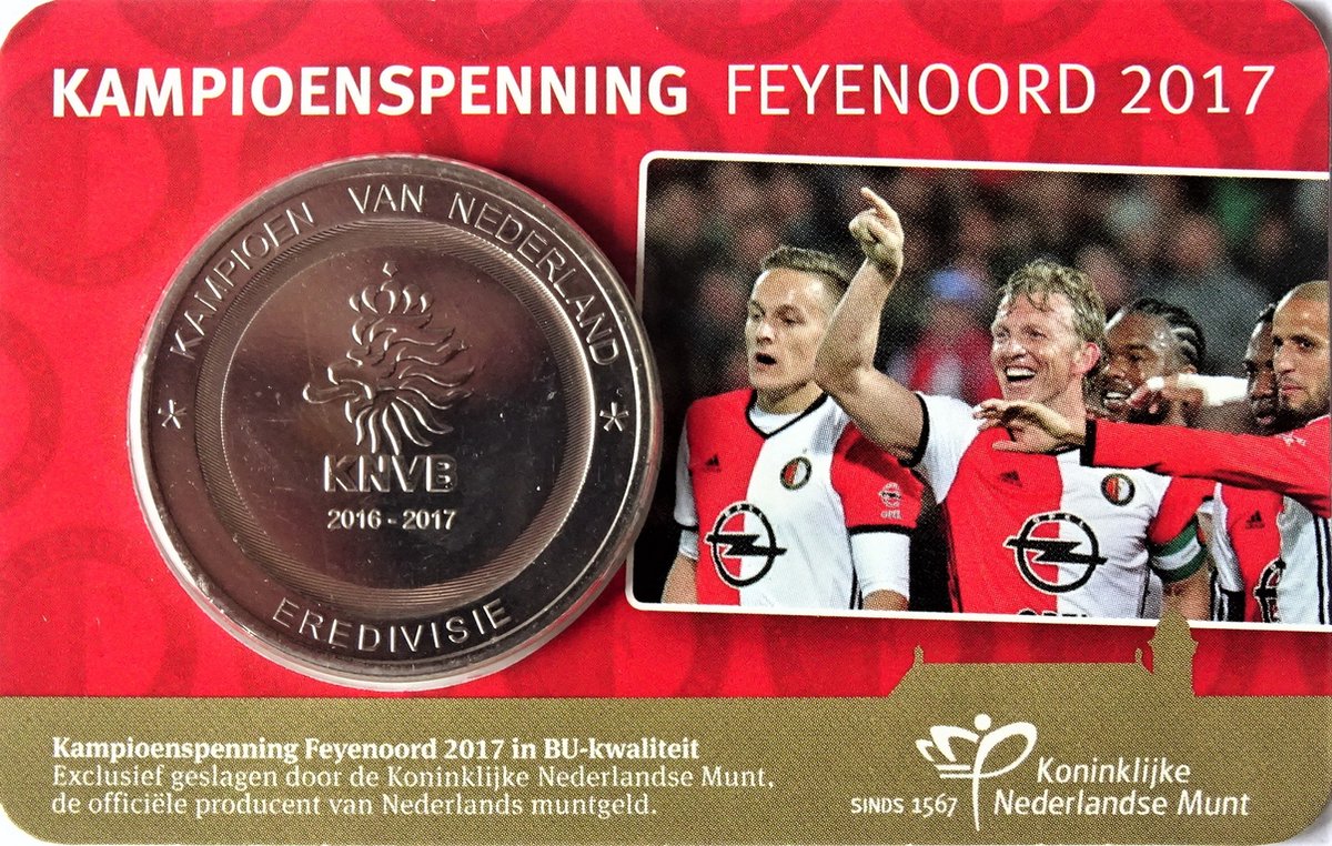 Kampioenspenning Feyenoord 2017 in Coincard