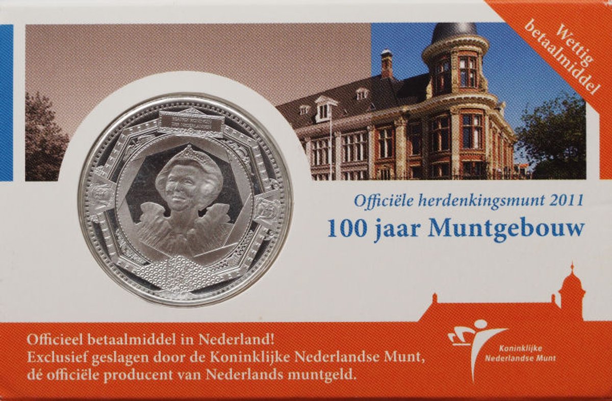 Nederland: 5 Euro 2011 100 Jaar Muntgebouw Vijfje uncirculated in coincard