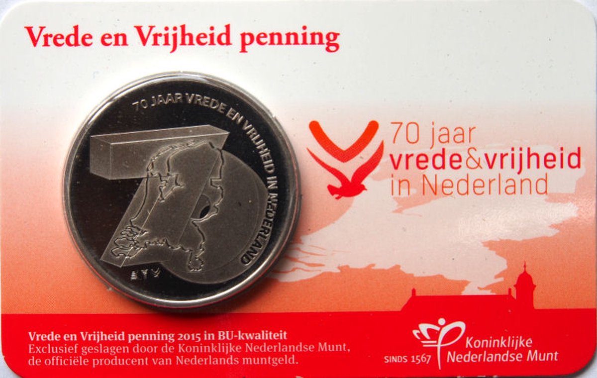Vrede en Vrijheid Penning 2015 in coincard