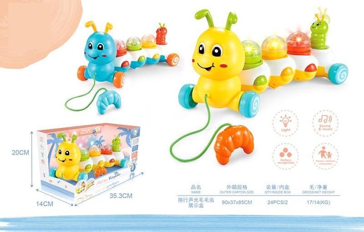 Rups trekdier met licht en geluid