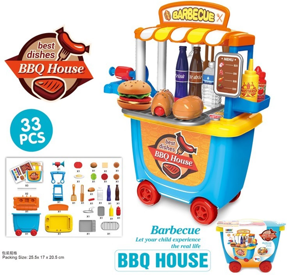 Winkeltje bakkerij als marktkraam in handige meeneemtrolley op wielen