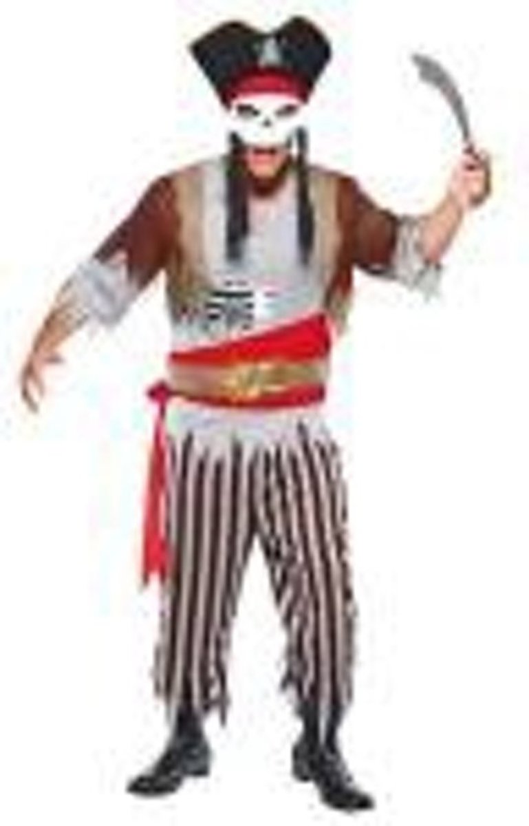 Zeerover piratenkostuum jack sparrow met zwaard en masker