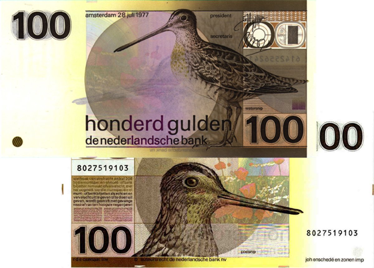100 gulden 1977 Snip