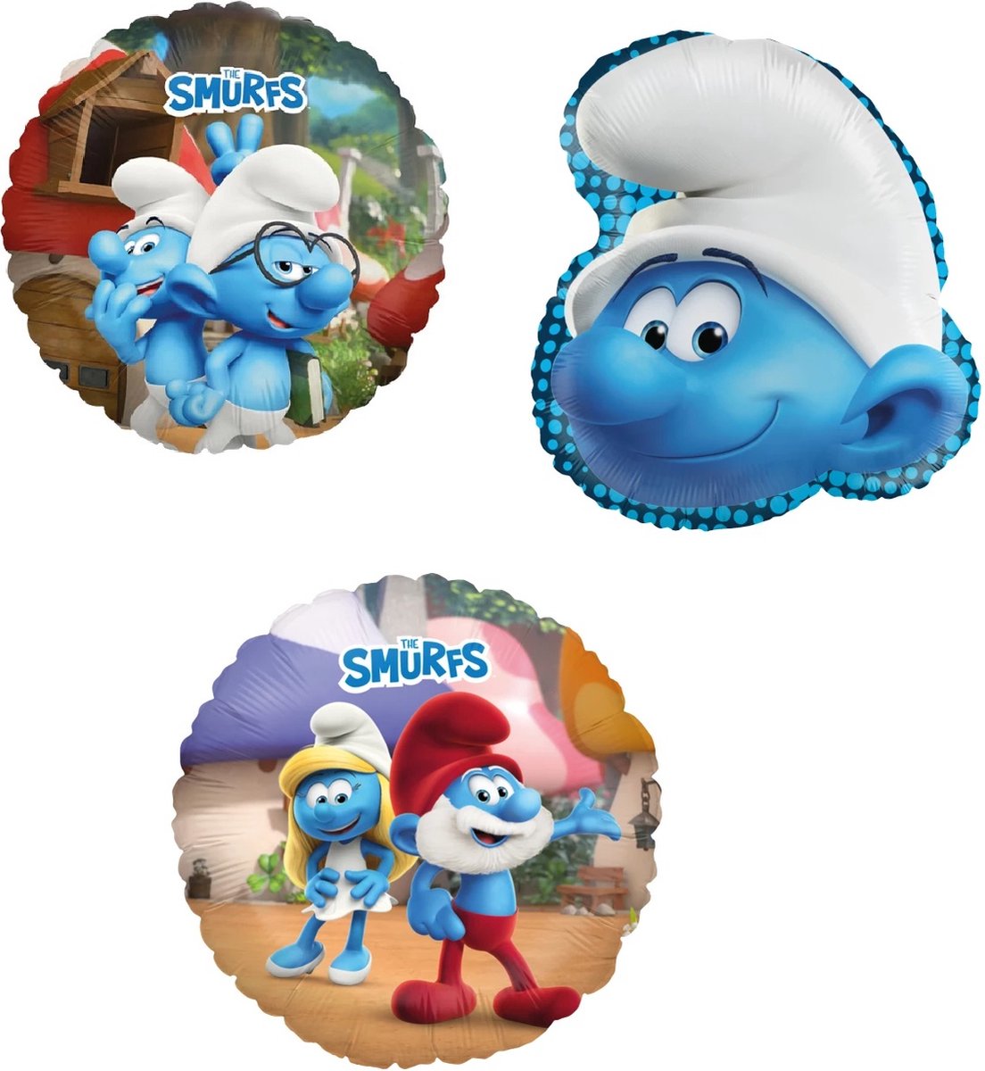 3 Smurfen Folieballonnen - De Smurfen - Folieballon - 45 cm