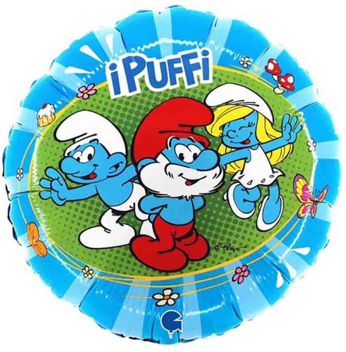 De Smurfen Folieballon (46 cm flat ) – officiële licentie - Geschikt voor helium of lucht.