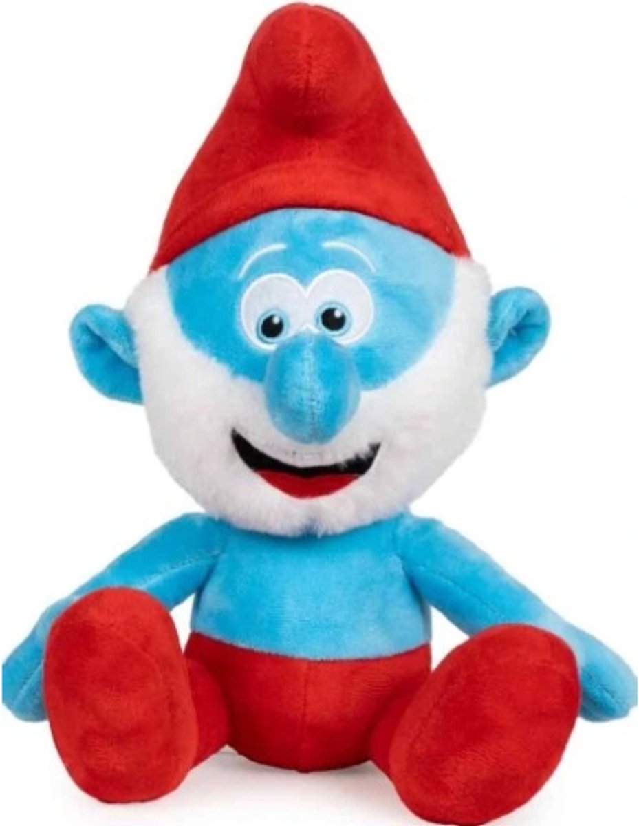 Grote Smurf - De Smurfen Pluche Knuffel 30 cm - The Smurf Plush Toy - Speelgoed Knuffels Kinderen Jongens Meisjes - Nieuwe Bioscoopfilm