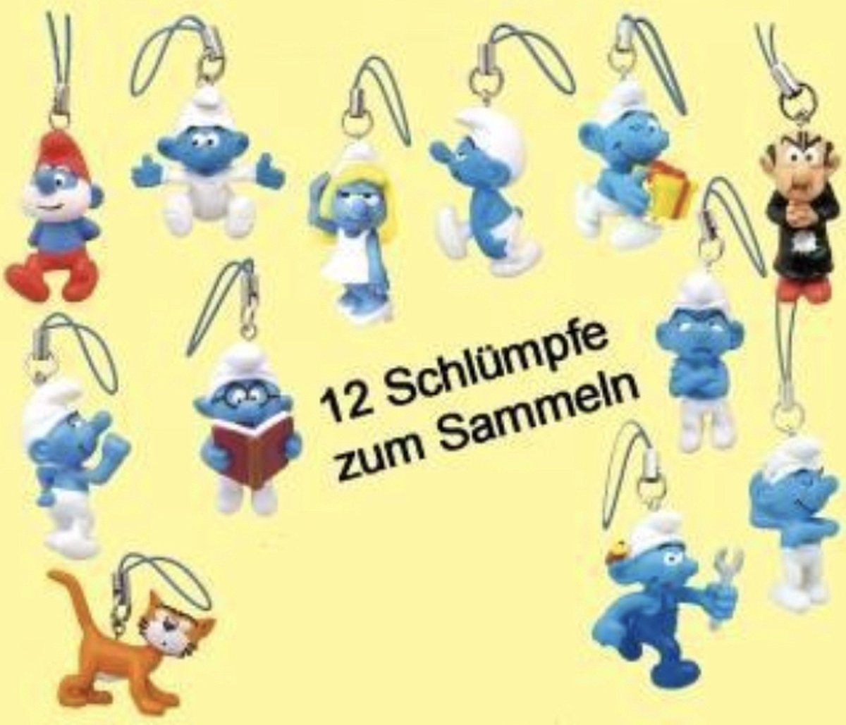 Smurfen hangertjes 12 stuks - speelset
