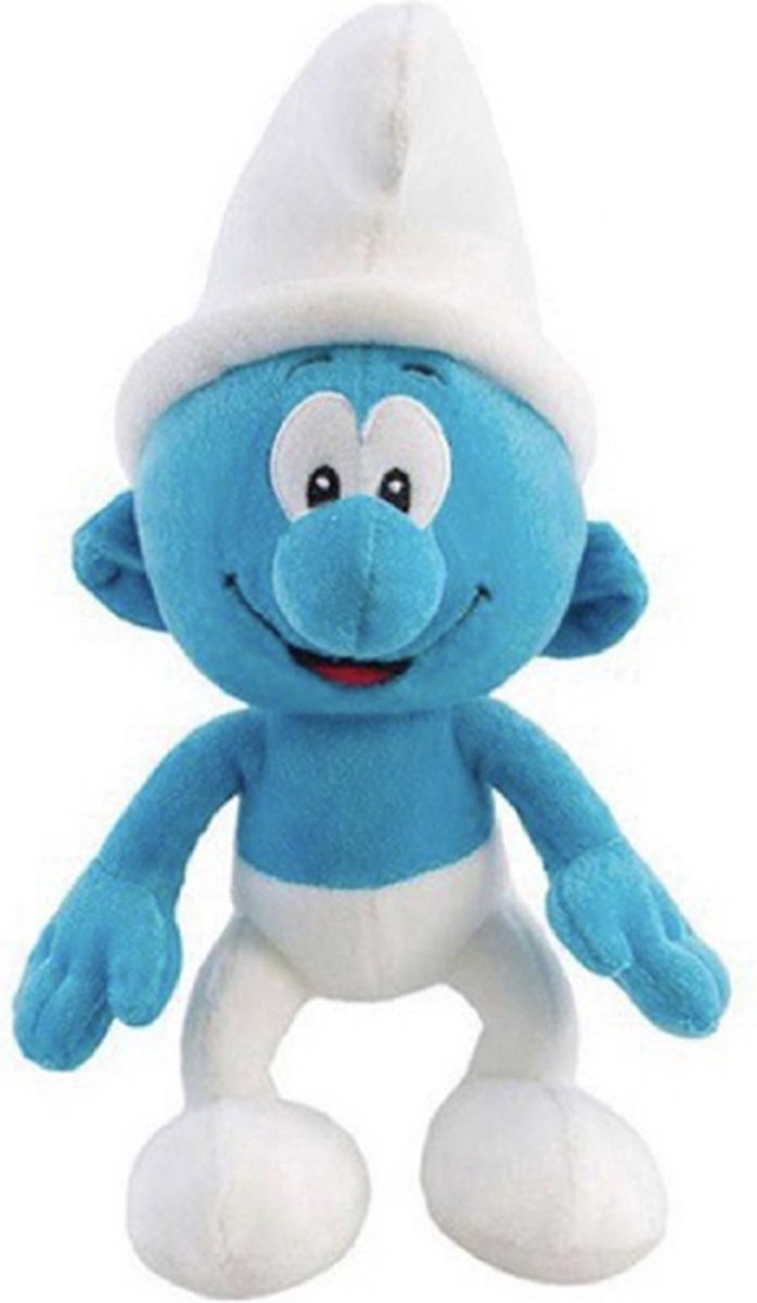 Vrolijke Smurf - De Smurfen Pluche Knuffel 21 cm - The Smurf Plush Toy - Speelgoed Knuffels Kinderen Jongens Meisjes