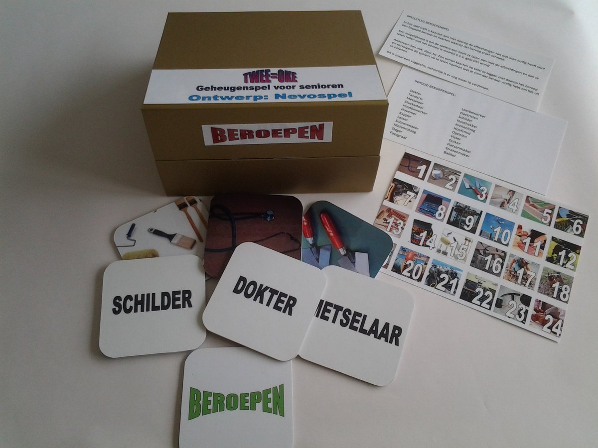 De Spellerie-Twee=Oke Beroepen-Speciaal voor mensen met dementie-spel-reminiscentie-geheugen
