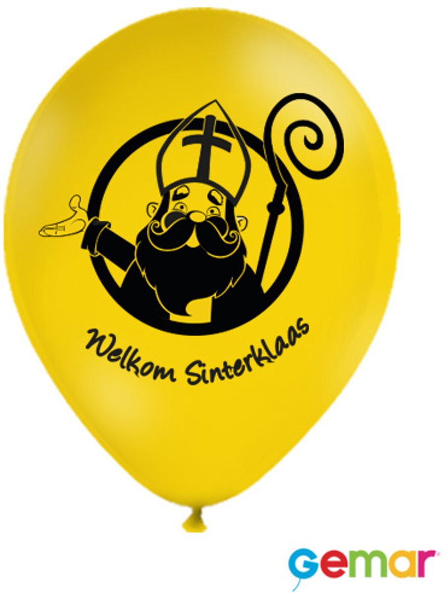 Ballonnen “Welkom Sinterklaas” Geel (Helium)