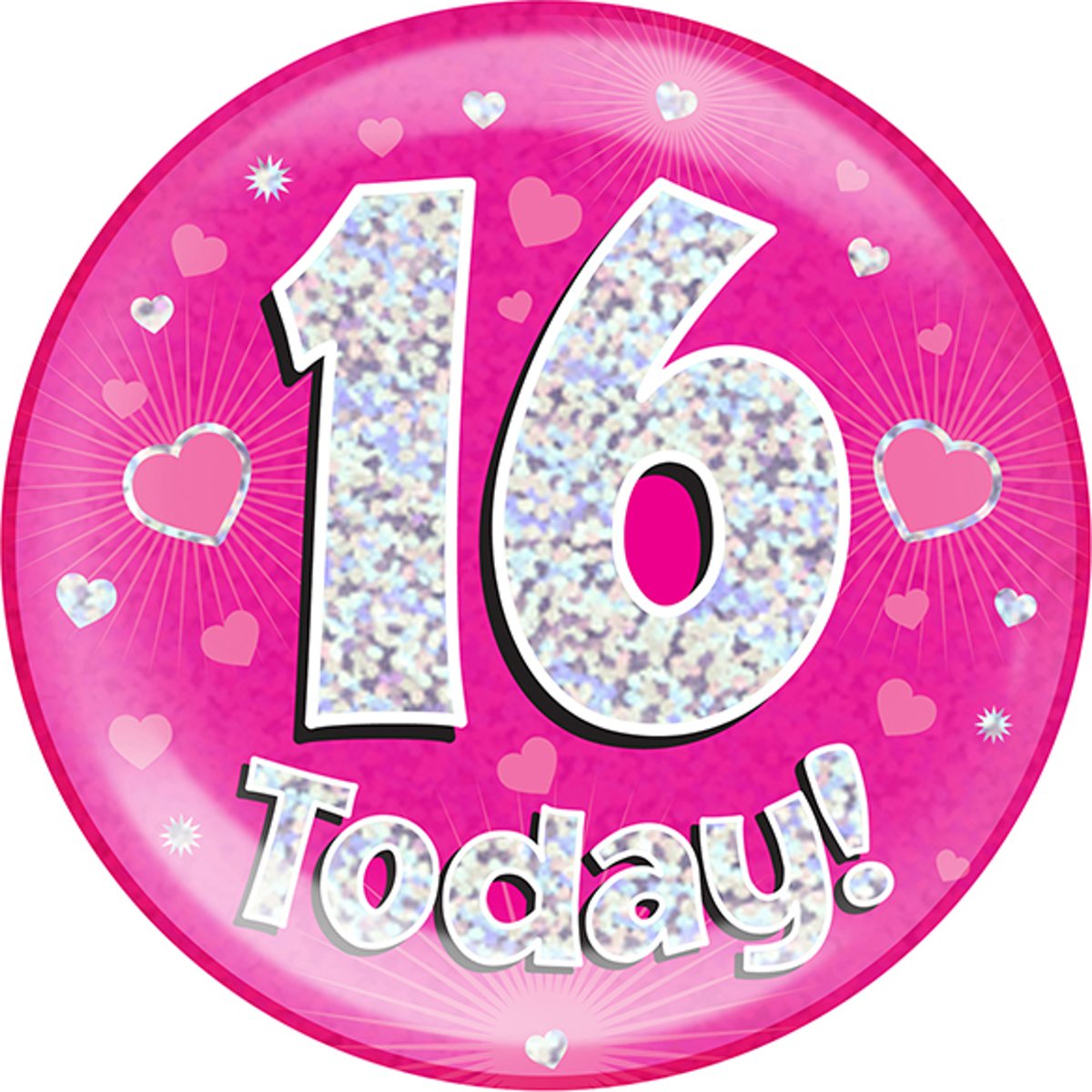 Mega Button “16 today Roze”