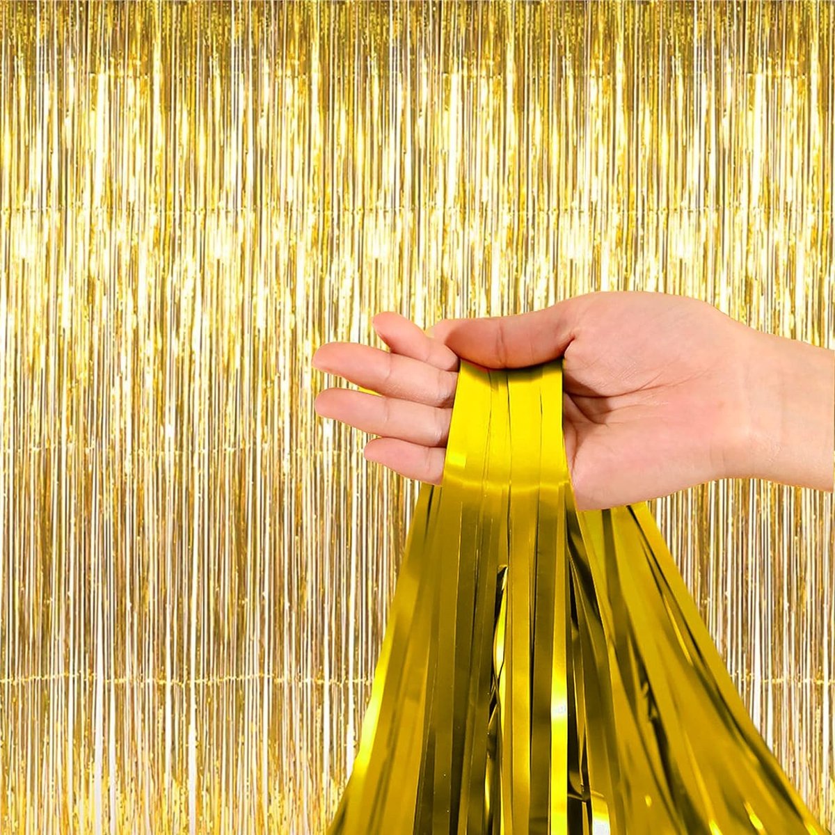 Decarro Glittergordijn goud - Deurgordijn voor feest en evenement - 2 stuks