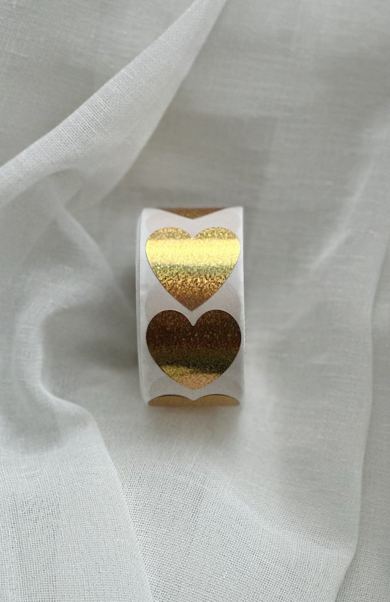 Deco by Dana - Stickers - Hartjes - Goud - Glitters - Bruiloft & Feestdecoratie - 500 stickers