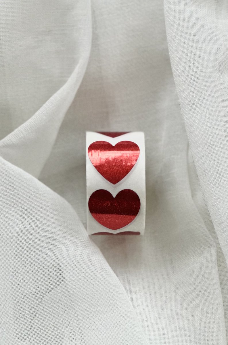 Deco by Dana - Stickers - Hartjes - Rood - Glitters - Bruilof & Feestdecoratie - 500 stickers