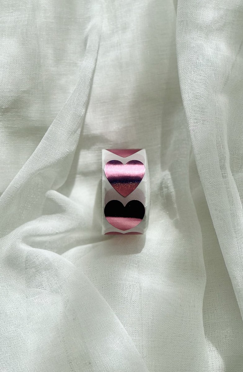 Deco by Dana - Stickers - Hartjes - Roze - Glitters - Bruiloft & Feestdecoratie - 500 stickers