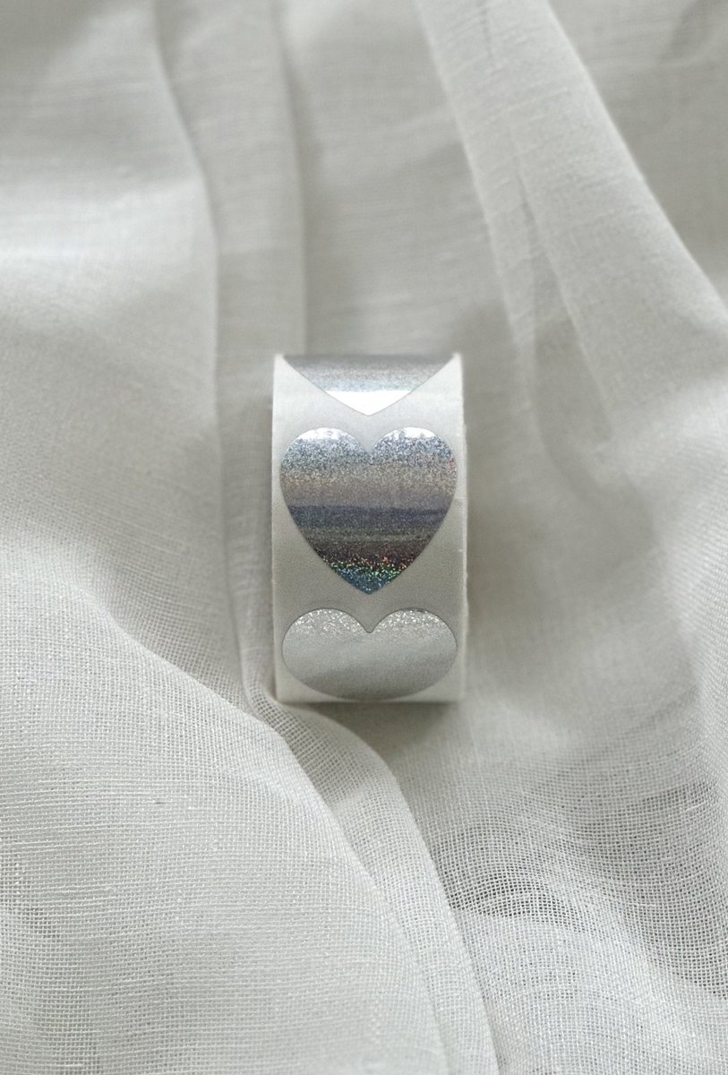 Deco by Dana - Stickers - Hartjes - Zilver - Glitters - Bruiloft & Feestdecoratie - 500 stickers