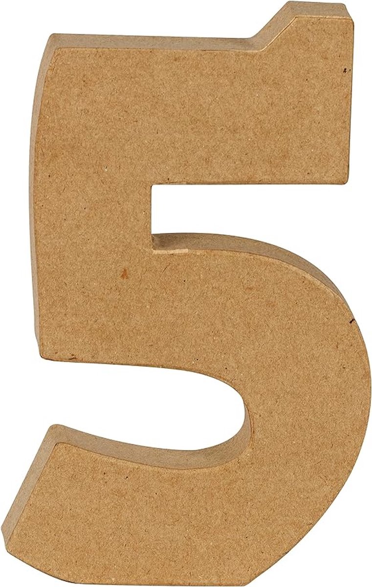 Decopatch cijfer - 20 cm - Papier marche - Cijfer 5