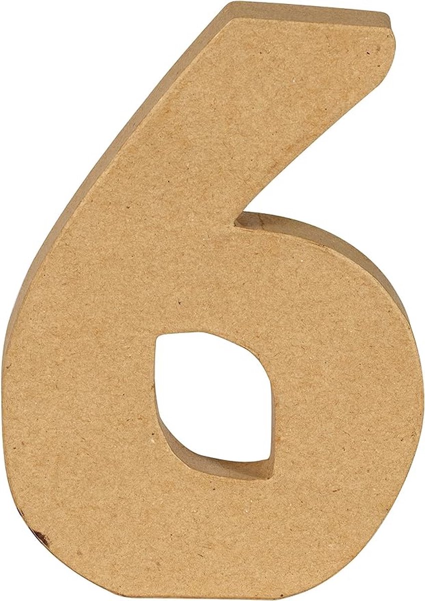 Decopatch cijfer - 20 cm - Papier marche - Cijfer 6