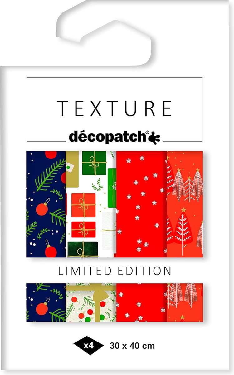 Set Texture Decopatch kerstpapier Kerst My little gift hotfoil Limited Edition