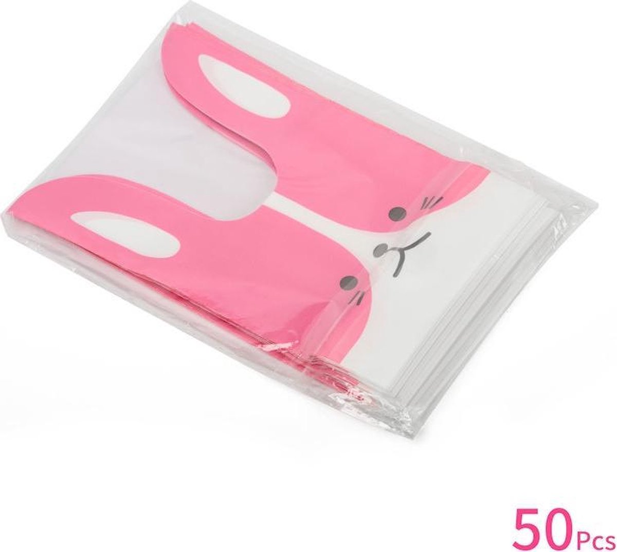 50 STUKS Vrolijke Traktatie Uitdeelzakjes - Plastic Traktatie zakjes - Uitdeel zakjes - Gift bags - Cadeauzakjes - Kinder Traktatie - Traktatiezakjes - Uitdeelzakjes - Trakteren - Kinderverjaardag Meisjes - Afm 10 x 17 Cm - Kleur Rose - Decopatent®