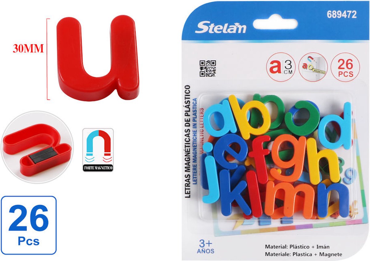 Decopatent - Educatieve Magnetische Alfabet Letter Set van 26 Stukken - ABC tm Z - Letter Magneet / Magneten - Whiteboard - Stelam - Speelgoed voor Kinderen om het Alfabet te leren
