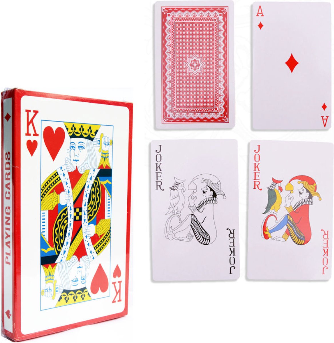 Decopatent - Extra Grote Speelkaarten - Groot formaat - 10.3 x 16.5 Cm - XL Formaat - Speelkaarten Gigantisch Groot - Big Playing cards - Gigantisch Groot & Leuk!