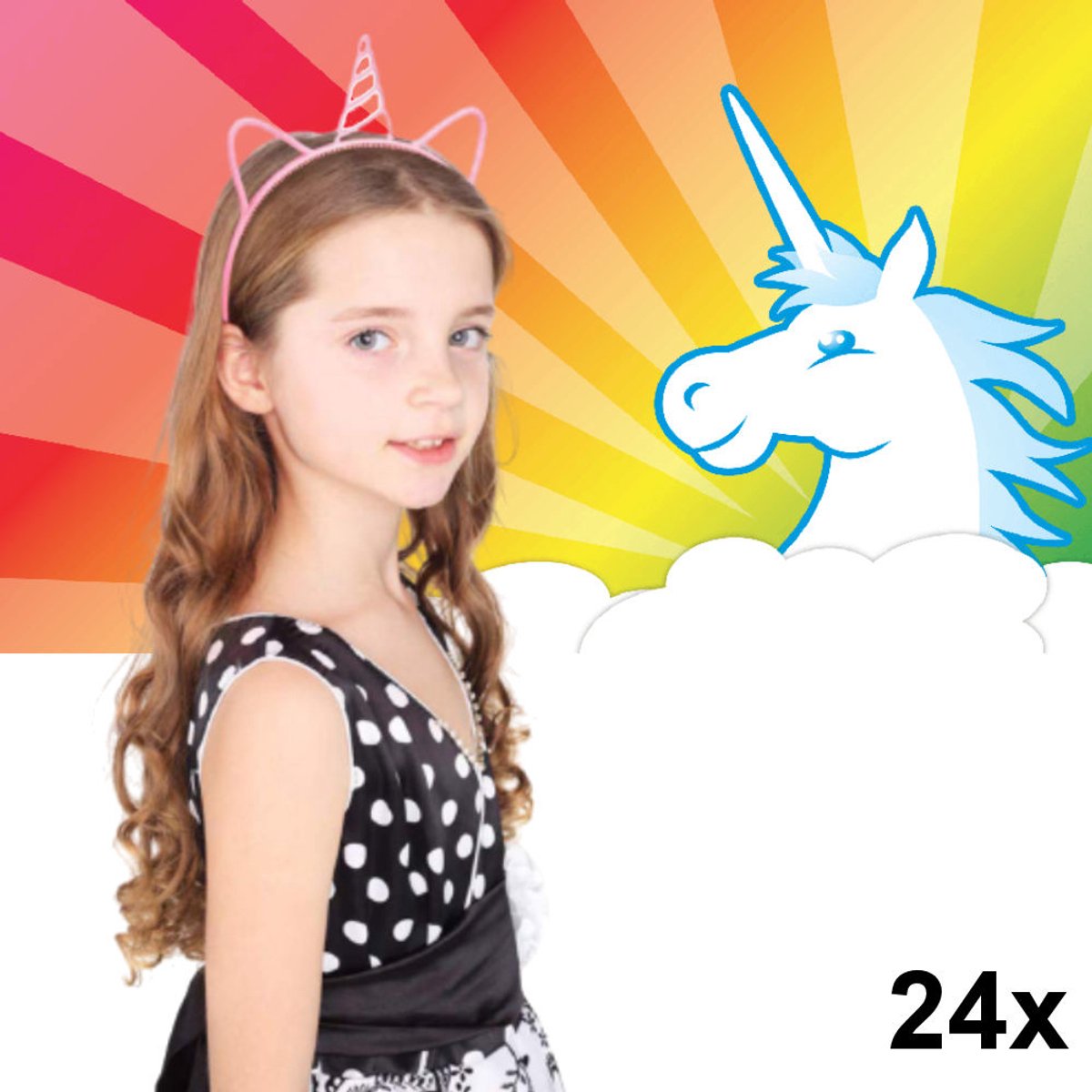 Decopatent 24 STUKS Unicorn / Eenhoorn Tiara Diadeem - Traktatie Uitdeelcadeautjes voor kinderen - Traktaties - Uitdeelcadeaus - Unicorn Haarband