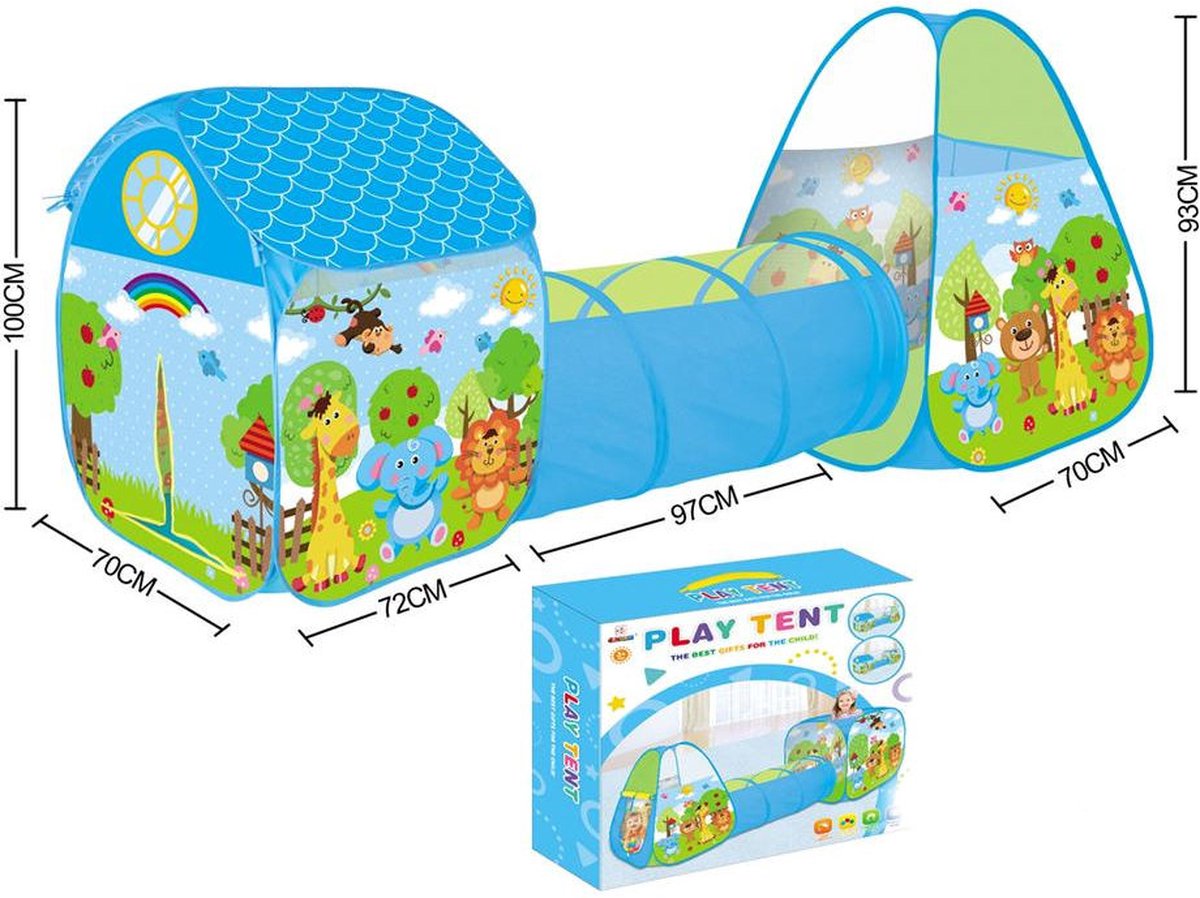 Decopatent® Ballenbak MET Speeltent EN Speeltunnel - Ballenbak Speeltent - Baby - Peuter - Speeltent voor kinderen - Ballentent Popup