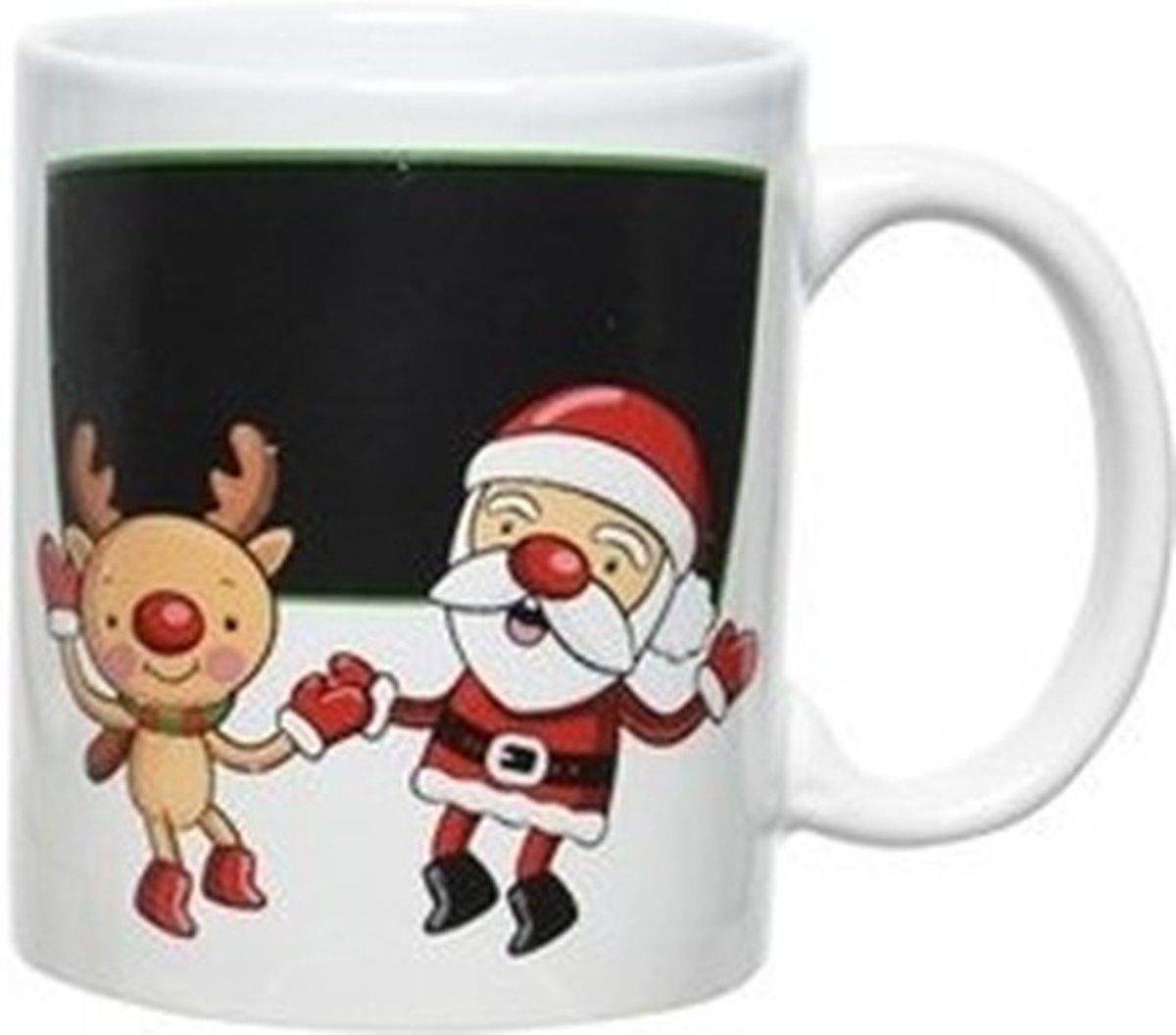 Kerst beker/mok 300 ml rendier/kerstman - Kerstservies - Kerstontbijt/Kerstdiner tafeldecoratie
