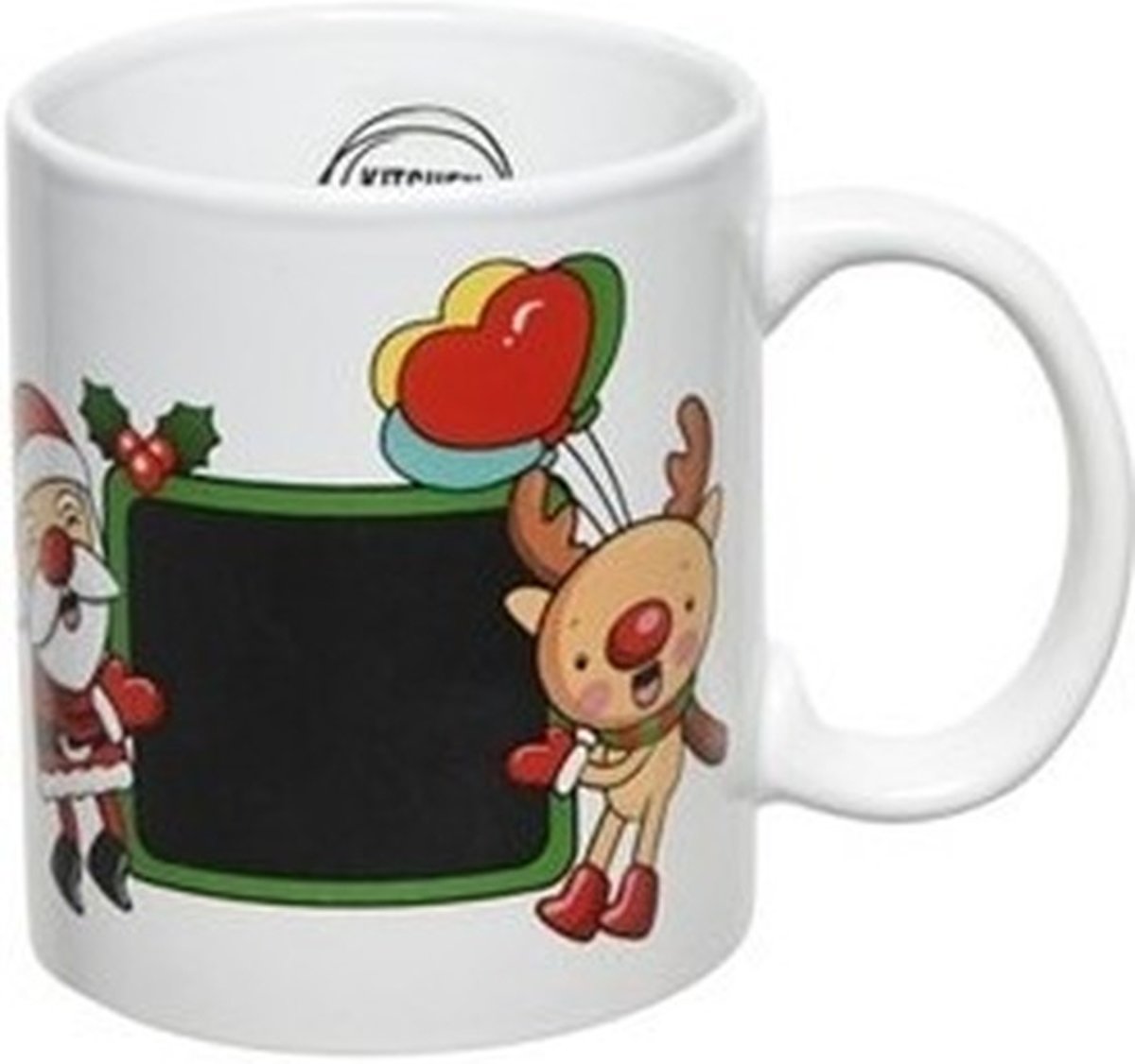 Kerst beker/mok 300 ml rendier/kerstman/ballon - Kerstservies - Kerstontbijt/Kerstdiner tafeldecoratie