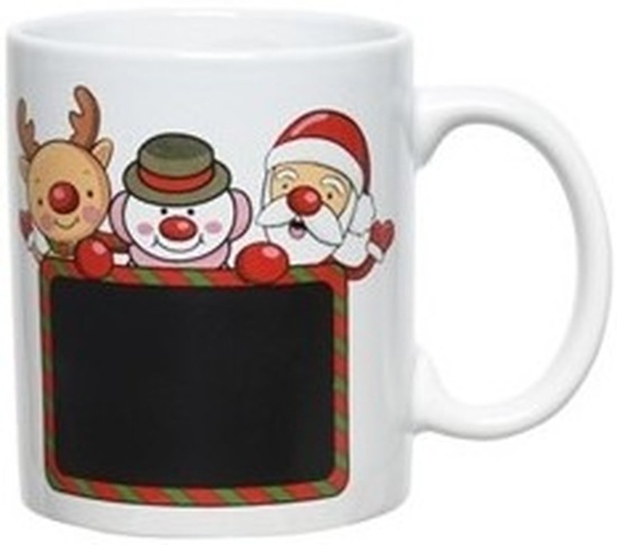 Kerst beker/mok 300 ml rendier/sneeuwpop/kerstman - Kerstservies - Kerstontbijt/Kerstdiner tafeldecoratie