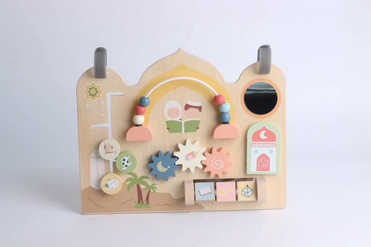 Activiteitenbord - Houten speelgoed - Islamitische speelgoed - Montessori - Umrah - Mekka -Hajj - Eid - Ramadan gifts