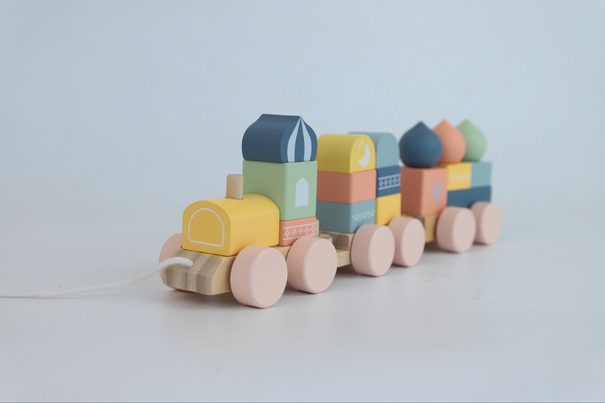 Blokkentrein - Houten speelgoed - Deen Play - Montessori - Peuter