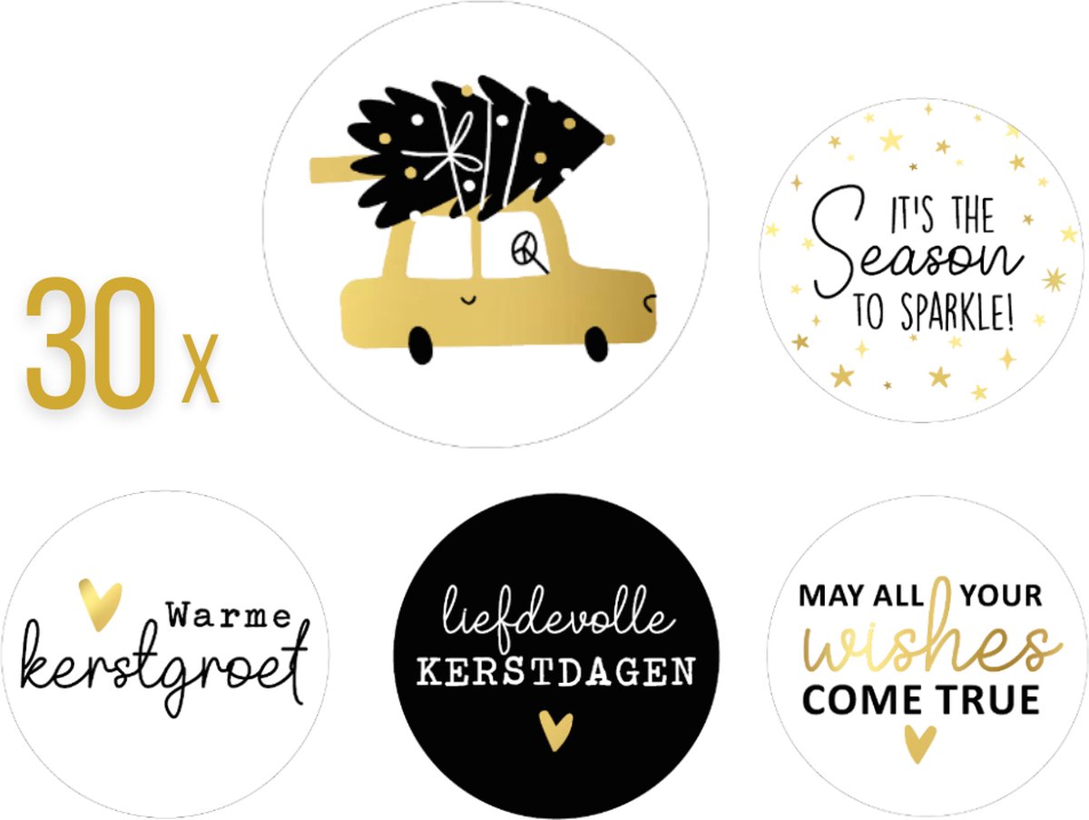 Delfts Roze - Kerst decoratie - Kerststickers - Kerst stickers voor kaarten - 30 stuks