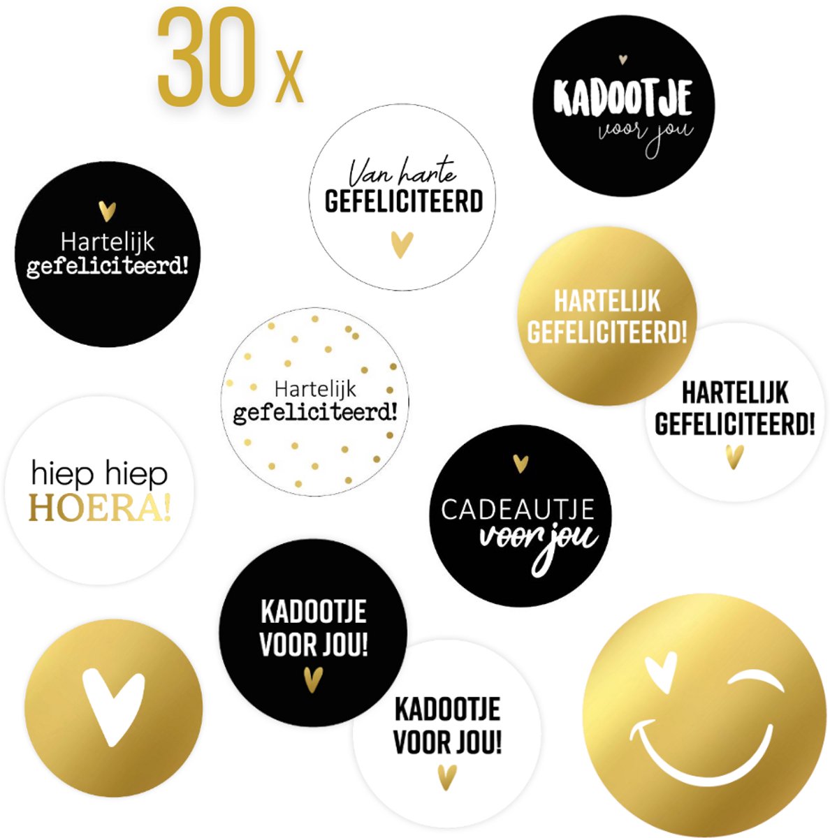 Delfts Roze - Sluitstickers verjaardag - Hoera stickers - Cadeaustickers - 30 stuks