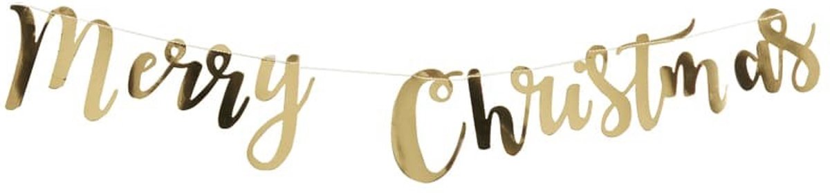 Ginger Ray Metallic Star - Merry christmas slinger - goud - 1,50 meter