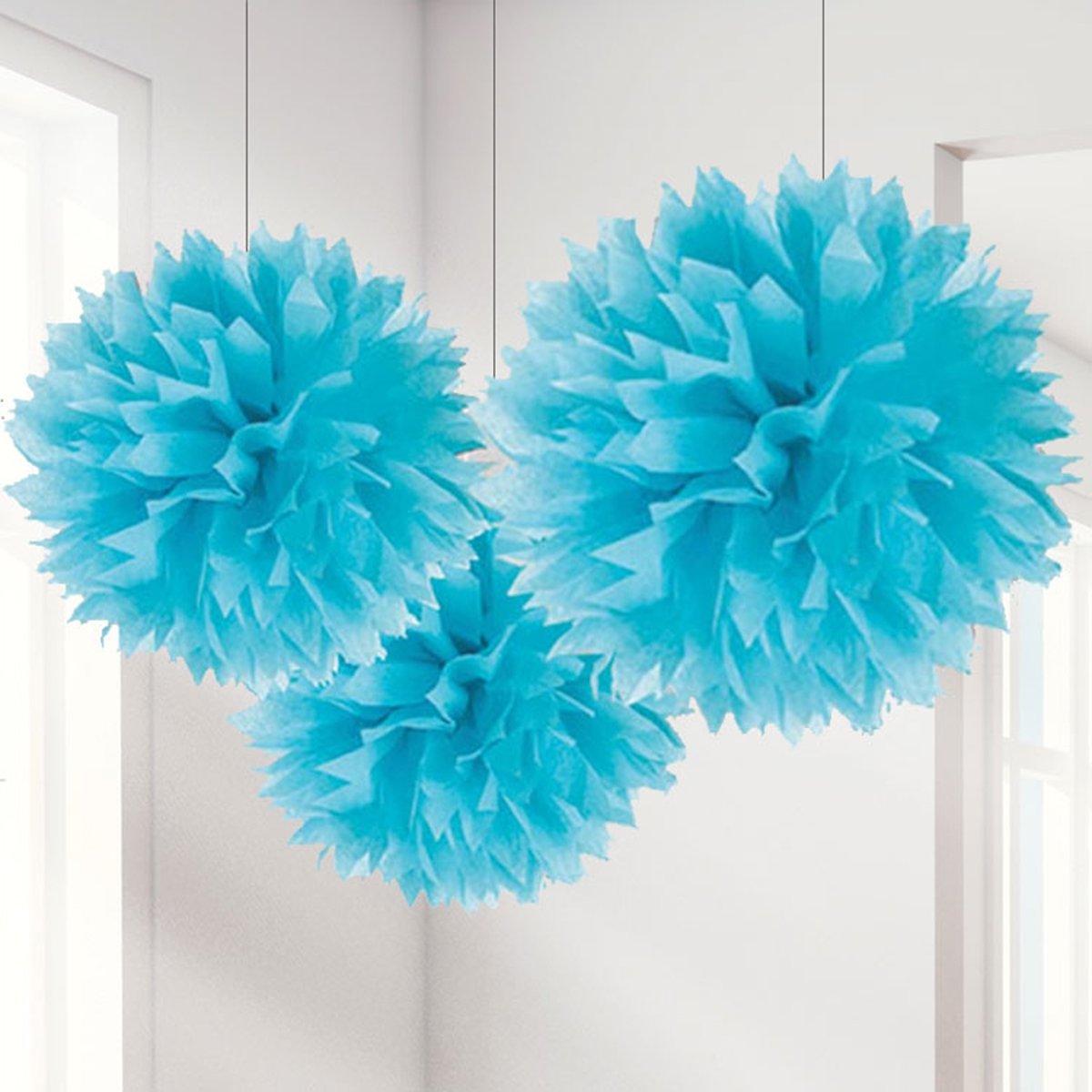 Pom Poms Turquoise - 3 stuks
